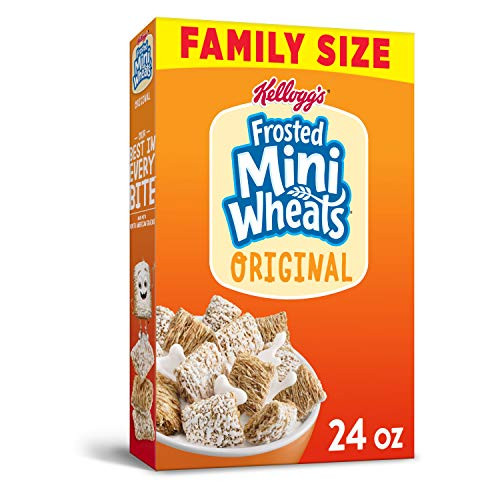 Kellogg s Frosted Mini Wheats Breakfast Cereal Original Good Source of 7 Vitamins and Minerals Family Size 24oz Box