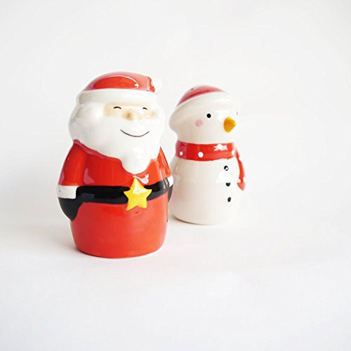 Santa Claus & Snowman Christmas Gift Seasoning Shaker Decorations Cute Designed Salt and Pepper Shaker Set