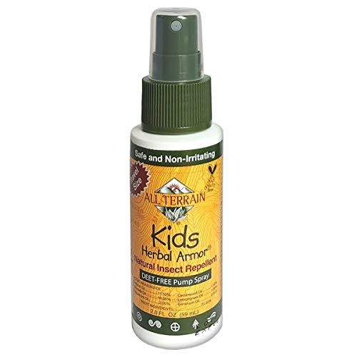 All Terrain Kids Herbal Armor Natural DEET free Insect Repellent Pump Spray 2 Ounce Travel Size
