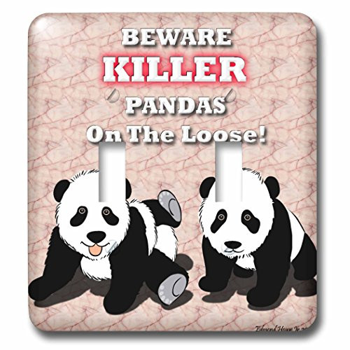 3dRose lsp 55519 2 Killer Panda Design on a Pattern Background Toggle Switch