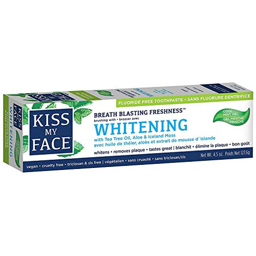Kiss My Face Toothpaste Whitening Cool Mint 45 Ounce  Flouride Free   133ml   6 Pack