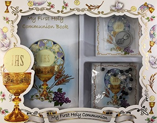 First Communion Gift Set with Mass Book Rosary and Pocket Token