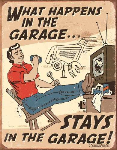 Poster Revolution Schonberg - Happens in Garage Tin Sign 12 x 16in