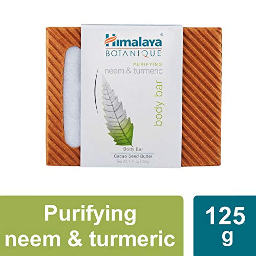 Himalaya Botanique Purifying Neem   Turmeric Handcrafted Bar Soap Free from Parabens SLS Phthalates Artificial Colors and Artificial Fragrances 441 oz  125 g  1 PACK