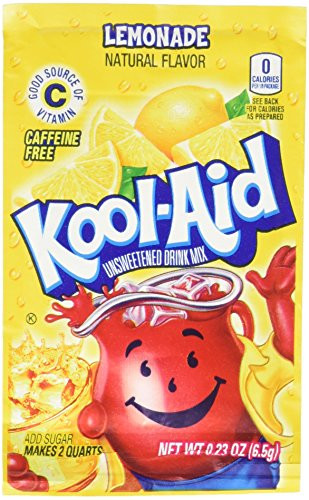 Kool Aid Soft Drink Mix   Lemonade Unsweetened Caffeine Free 023 oz envelope  Pack of 12