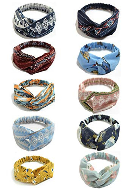 10 Pack Boho Headbands for Women Girls Criss Cross Elastic Hair Band Twisted Head Wrap 10 Pack Boho Headbands for Women Girls Criss Cross Elastic Hair Band Twisted Head Wrap