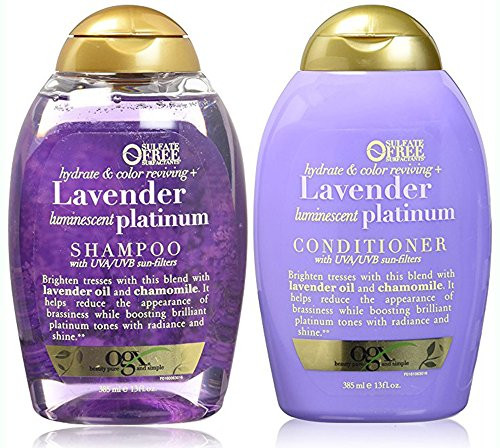 Organix Sulfate Free Hydrate   Color Reviving   Lavender Luminescent Platinum Shampoo 13 Oz and Conditioner 13 Oz  Set