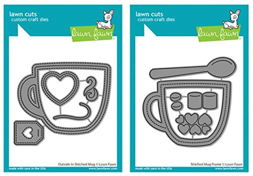 Lawn Fawn Outside in Stitched Mug Dies and Stitched Mug Frame Dies Bundle of 2 Items  LF2444 LF2445