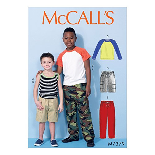 McCall's Patterns M7379CHJ Raglan Sleeve and Tank Tops/Cargo Shorts and Pants
