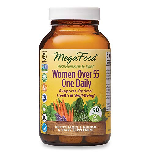 MegaFood Women Over 55 One Daily Supports Optimal Health and Wellbeing Multivitamin and Mineral Dietary Supplement Vegetarian 90 tablets  90 servings