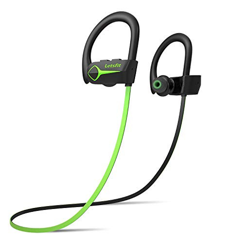 Letsfit Bluetooth Headphones IPX7 Waterproof 15Hrs Playtime Wireless Earbuds Bluetooth 50 Running Headphones HiFi Stereo in Ear Earphones w Mic Noise Cancelling for Sports Workout Gym