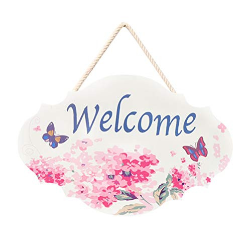 KODORIA Welcome Wooden Hanging Sign Wooden Plaque Bar Cafe Shop Store Door Decor Plaque Welcome Hanging Sign Board
