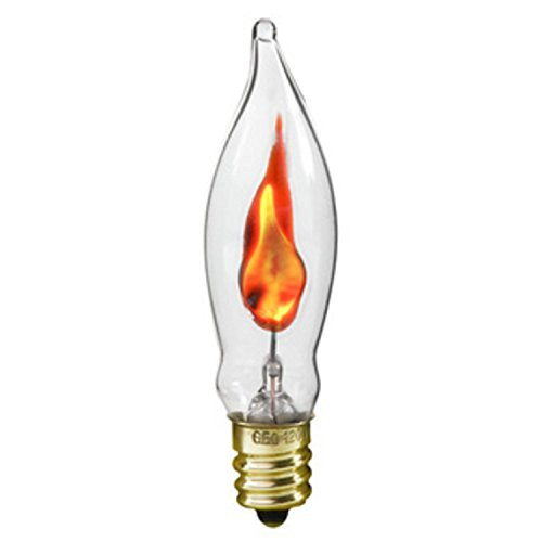 Darice Pack of 2 Clear Flicker Flame Tip Electric Candle Lamp Replacement Light Bulbs