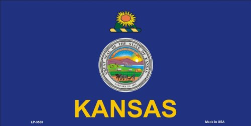 Smart Blonde LP 3580 Kansas State Flag Metal Novelty License Plate