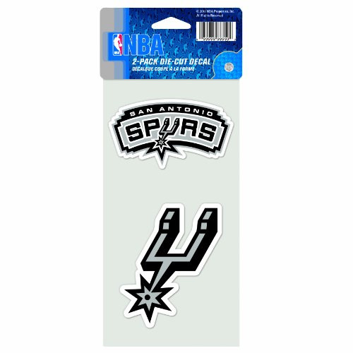 NBA San Antonio Spurs 2 Piece Die Cut Decal 4 x 8 NBA San Antonio Spurs 2 Piece Die Cut Decal 4 x 8