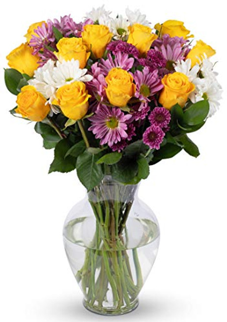 Benchmark Bouquets Life is Good Flowers Yellow With Vase  Fresh Cut Flowers