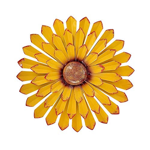 YINUOYOUJIA Metal Wall Decor 12 Metal Flower Decorative Wall Art Multicolor Wall Decor Sculpture Hanging for Indoor and Outdoor Metal Layered Floral Yellow YINUOYOUJIA Metal Wall Decor 12 Metal Flower Decorative Wall Art Multicolor Wall Decor Sculpture Hanging for Indoor and Outdoor Metal Layered Floral Yellow