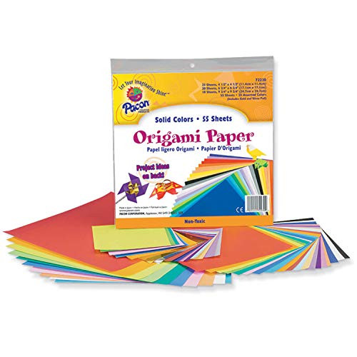 Creativity Street PAC72230BN Origami Paper Assorted Colors up to 9 3 4  x 9 3 4  55 Sheets Per Pack 3 Packs