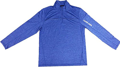 Calvin Klein Men s Space Dyed 1 4 Zip Knit Shirt  XX Large True Blue HTR