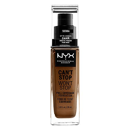 NYX PROFESSIONAL MAKEUP Can t Stop Won t Stop Full Coverage Foundation   Sienna Medium Deep With Neutral Undertone