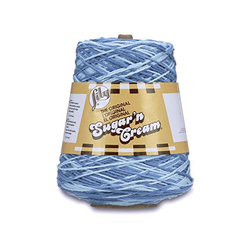 Lily Sugar n Cream Cotton Cone Yarn 14 oz Faded Denim Ombre 1 Cone