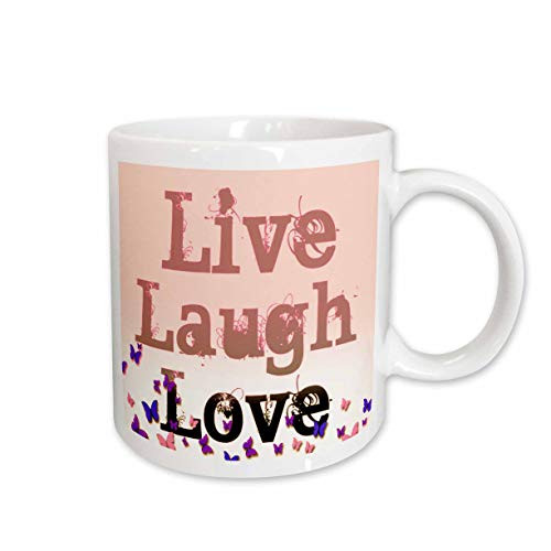 3dRose Live Laugh Love Pink and Purple Butterflies Inspirational Words Ceramic Mug 15 Ounce 3dRose Live Laugh Love Pink and Purple Butterflies Inspirational Words Ceramic Mug 15 Ounce