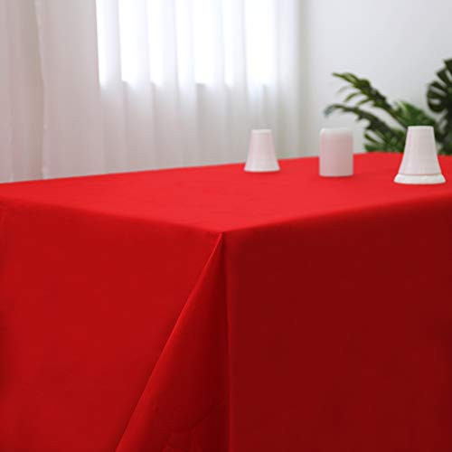 Zdada 60 by 120inch Banquet Rectangular Polyester Tablecloth Polyester Party Table Cover,Red