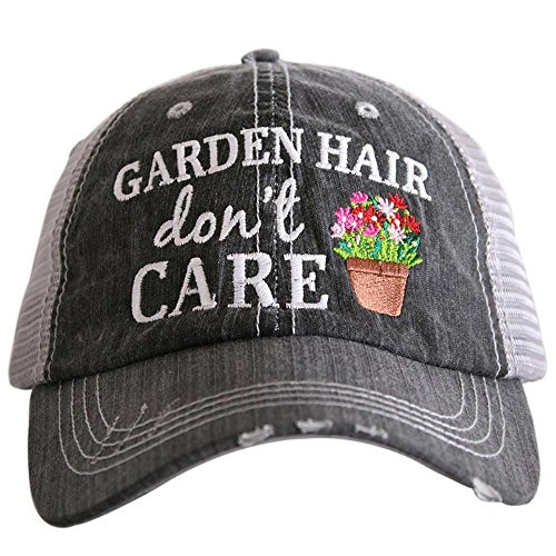 KATYDID Garden Hair Dont Care Baseball Cap   Trucker Hat for Women   Stylish Cute Sun Hat Gray