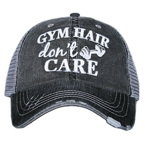 KATYDID Gym Hair Don t Care Women s Trucker Hats Caps Gray KATYDID Gym Hair Don t Care Women s Trucker Hats Caps Gray