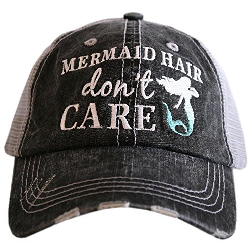KATYDID Mermaid Hair Dont Care Baseball Hat   Trucker Hat for Women   Stylish Cute Sun Hat Blue