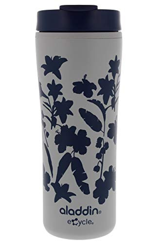 Aladdin eCycle Coffee Travel Mug 16oz Tumbler with Leakproof Lid  An Ideal Recycled and Recyclable Travel Coffee Mug Take Your Drink on the Go  Insulated Coffee Mug Fits in Cupholder Navy Floral