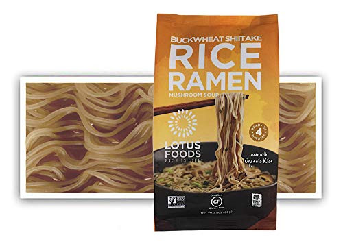 Lotus Foods Gourmet Buckwheat Mushroom Brown Rice Ramen and Mushroom Soup Gluten Free 28 Oz  Pack Of 10