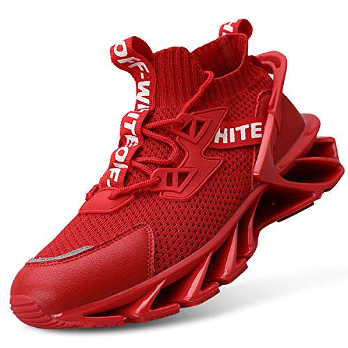 L RUN Mens Sports Shoes Training Running Sneakers Mens Tennis Shoes Red 10 M US