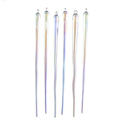 Kurt Adler Iridescent Icicle Ornaments, 6 Piece Box