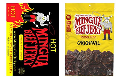 Mingua Beef Jerky   Three 7oz Bags   2 Mild   1 Hot