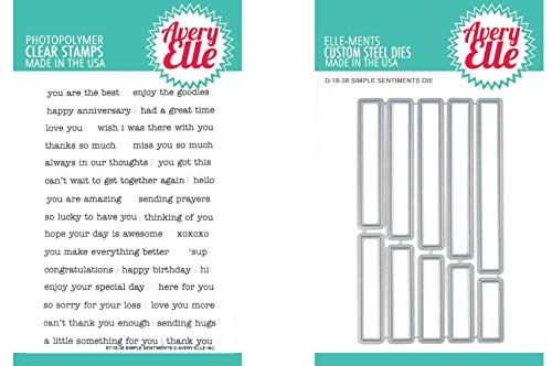Avery Elle   Simple Sentiments   Clear Stamps and Dies Set