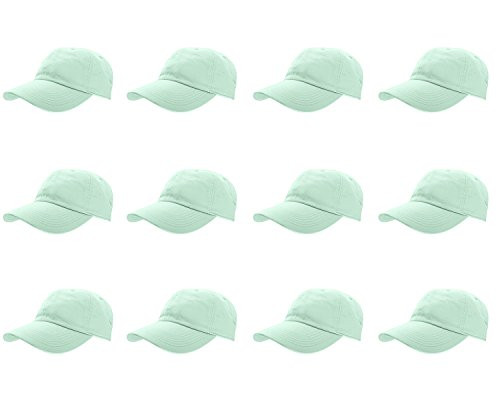 Gelante Baseball Caps 100  Cotton Plain Blank Adjustable Size Wholesale LOT 12 Pack   1821 Aqua