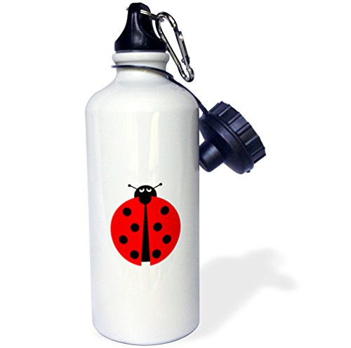3dRose Ladybug Illustration On White Background Sports Water Bottle 21Oz Multicolored