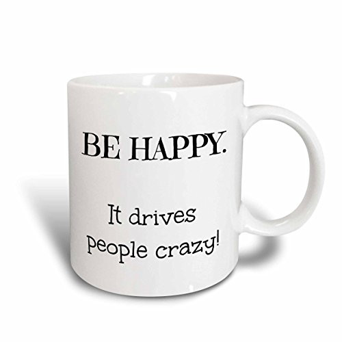 3dRose I Woke Up Like Lettering Background Mug 15 oz Black White