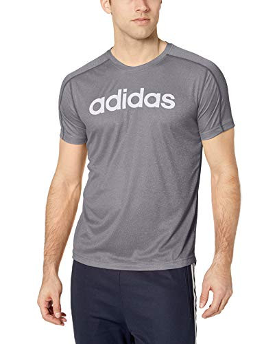 adidas Men s Designed 2 Move Linear Logo Heather Tee Legend Ink White Large