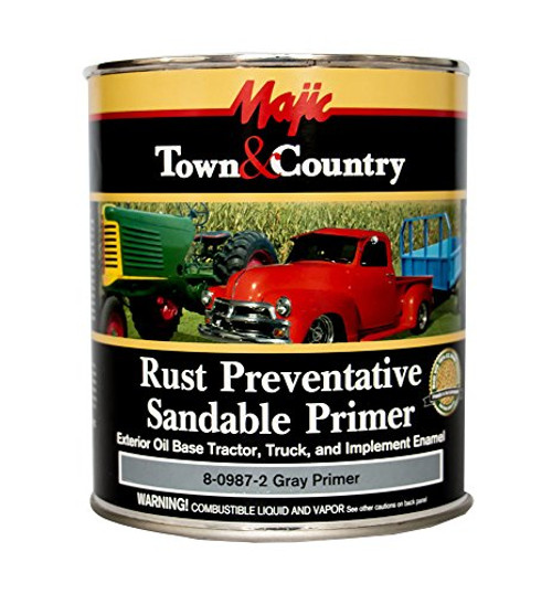 Majic Paints 8 0987 2 Town   Country Rust Preventative Sandable Primer 1 Quart Gray