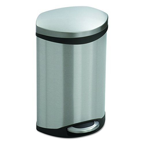 Safco Products 9901SS Ellipse Step On Trash Can 3 Gallon Stainless Steel