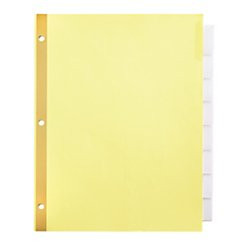 Office Depot Brand Insertable Tab Dividers Clear Tabs Buff Paper 8 Tabs Pack of 3