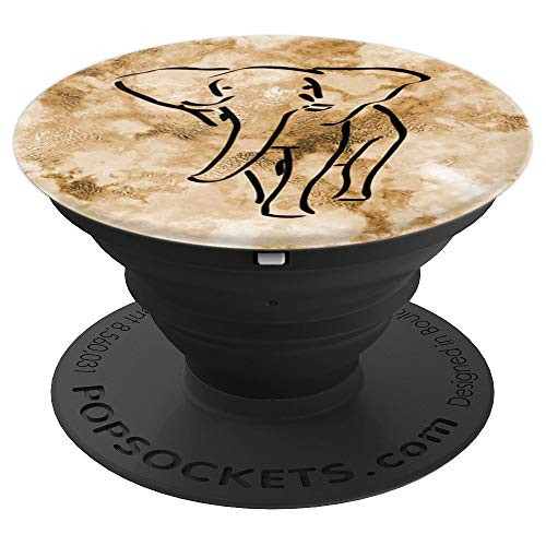 Marble Black Elephant Design Marbled Background PopSockets Grip and Stand for Phones and Tablets