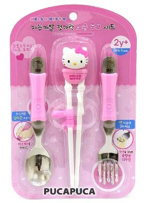 Hello Kitty Kids Training Chopsticks Spoon Fork Set for Right Hand