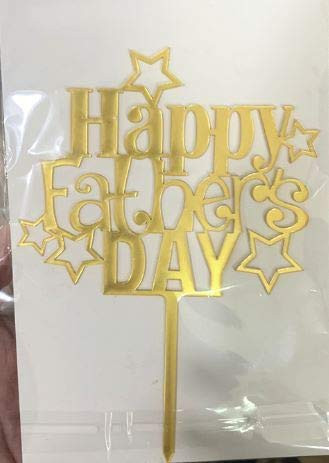 Happy Father s Day Cake Topper Cake topper Acrylic Mirror Cake topper Decorative Party Cake Decoration for Father s Day Star Gold