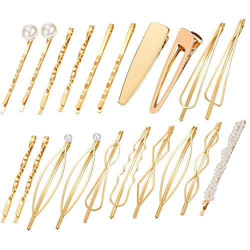 20 pieces Metal Geometric Hair PinsMinimalist Dainty Triangle Rhombus Hair ClipBarrettes Bobby Pin for Hair Styling JewelryGold Hair Pins for Girl Women
