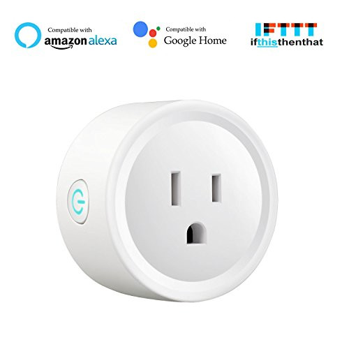 Smart WIFI Plug Work with Amazon Alexa, Google Home, IFTTT, BASDUN Mini Wireless Outlet Switch Remote Control Your Devices from Anywhere, No Hub Required (1 Pack)