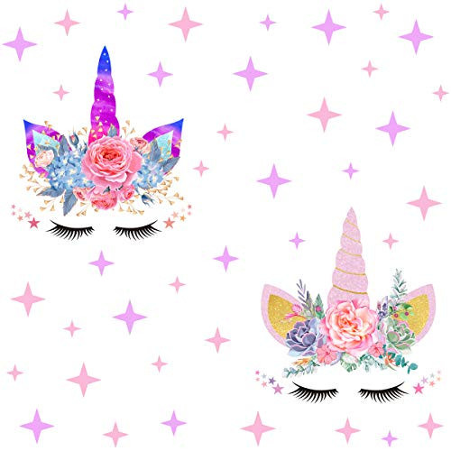 MozamyCreative Unicorn Wall Decals Girls Wall Decals Nursery Wall Decor Girls Bedroom Decals Peel and Stick Wall Decals