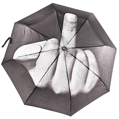 Orgmar Windproof Travel Stylish Innovative Middle Finger Design Umbrella for Man Women  Aa picture